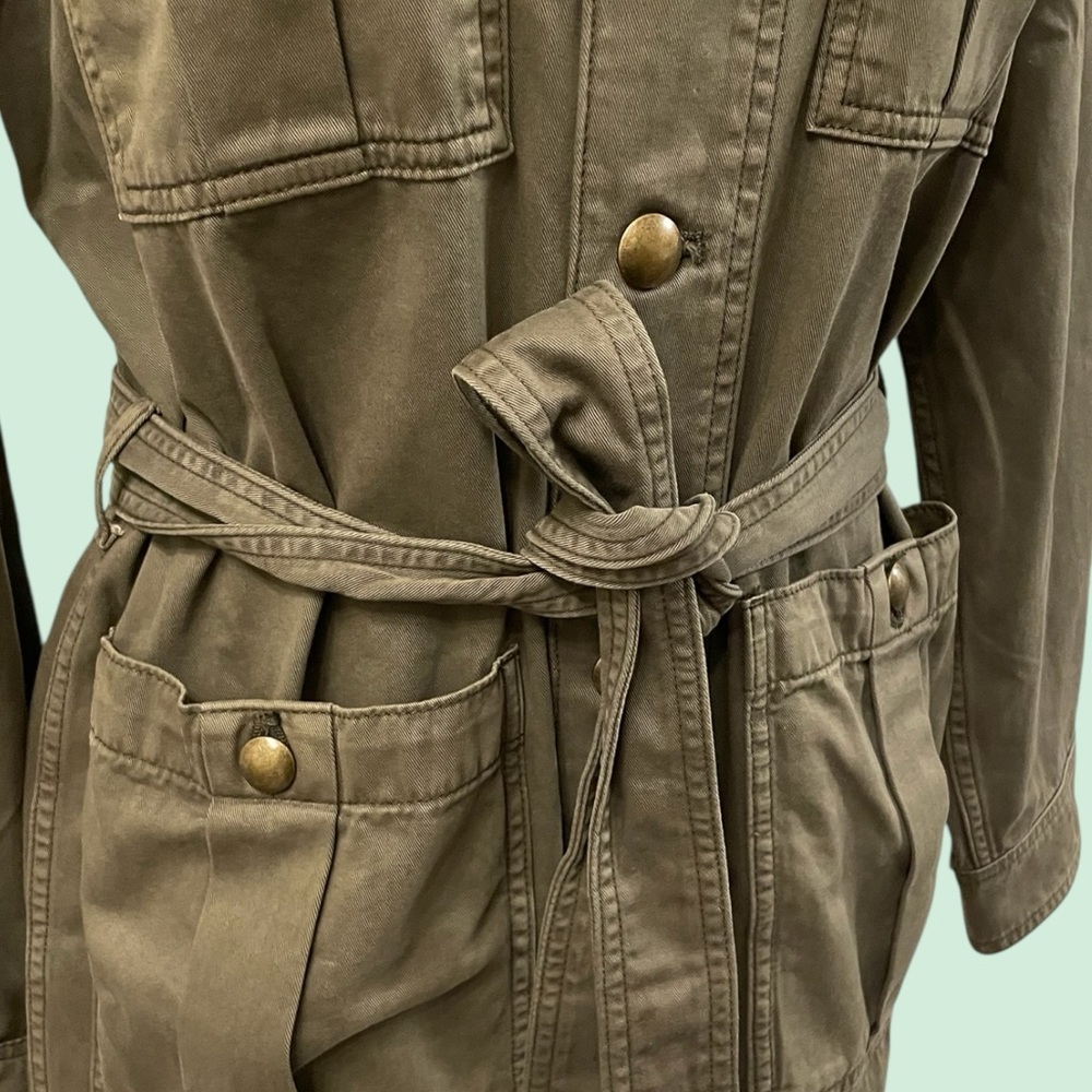 🔥Madewell Olive Green Women's Belted Jacket. Measurements in pictures. NWT - Picture 11 of 12